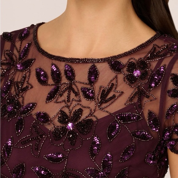 Adrianna Papell Purple Sequin Maxi Gown - Picture 2 of 9